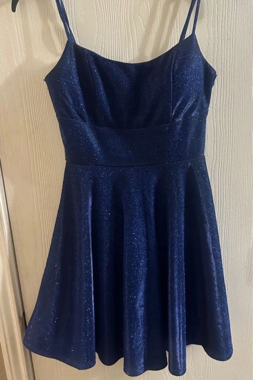 Juniors City Studio Size 3 Navy Blue Sparkle Homecoming Formal Party Dress